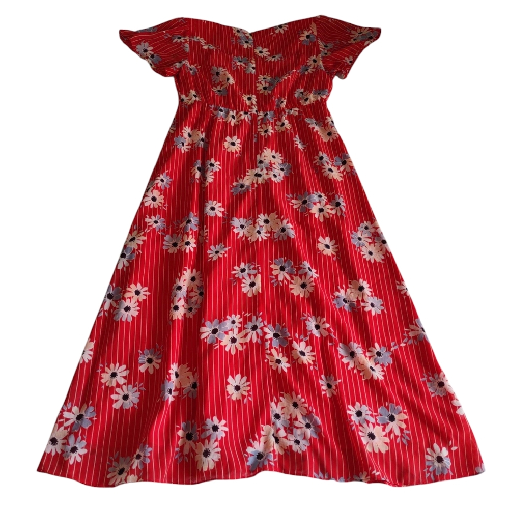 Madewell Size 4 Scalloped Flutter Sleeve Midi Dre… - image 2